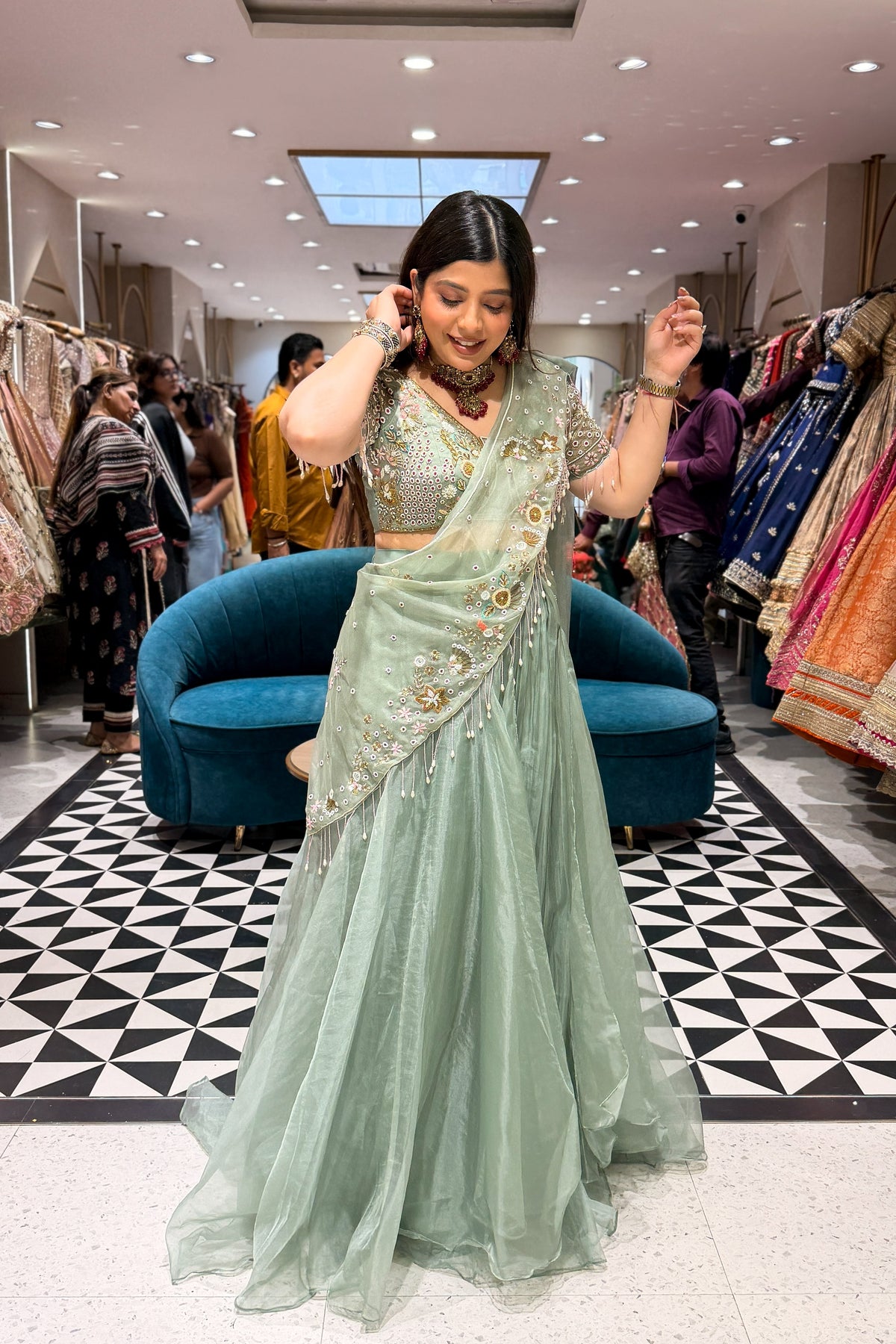 Aadhira Hand Embroidered Drape Saree
