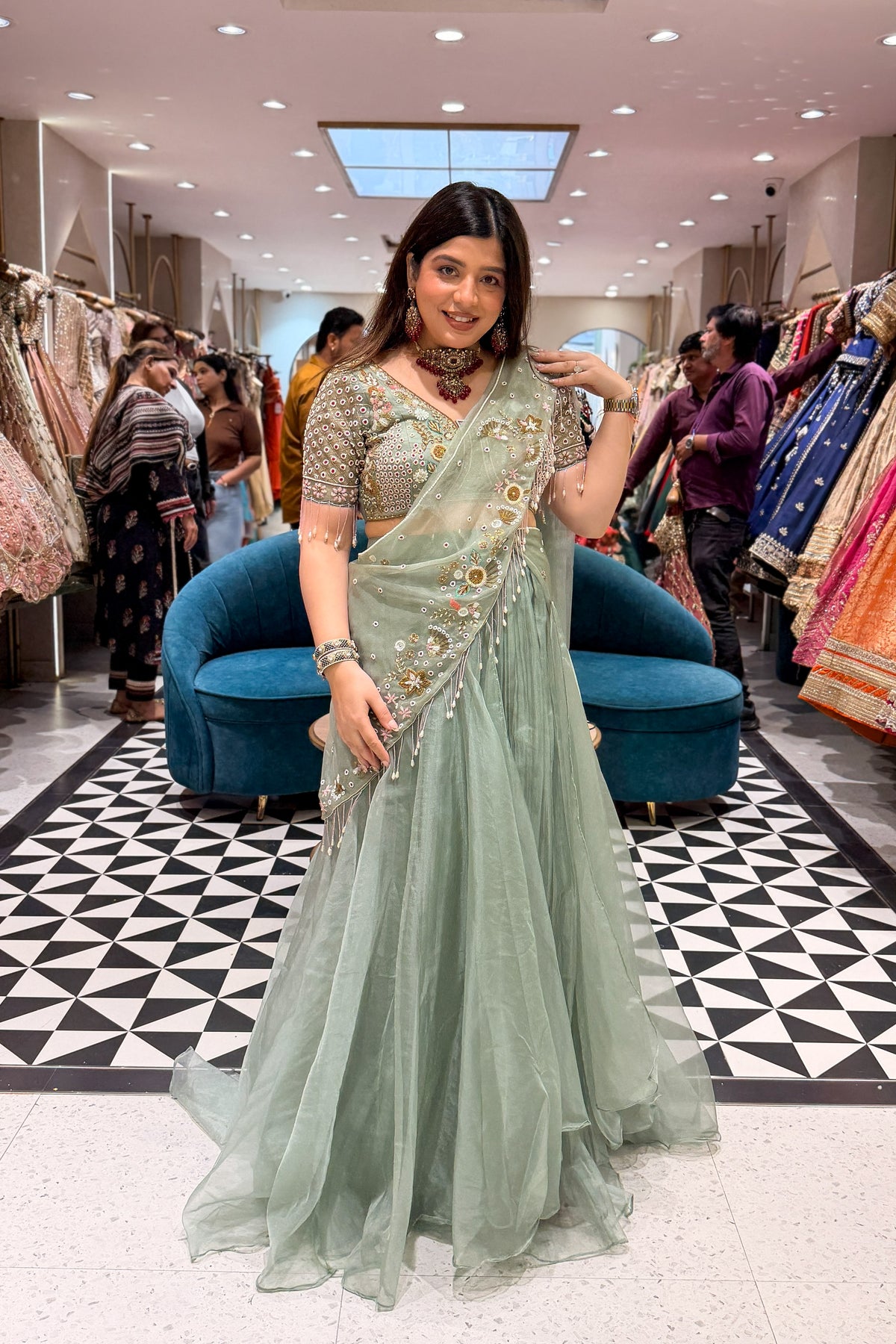Aadhira Hand Embroidered Drape Saree