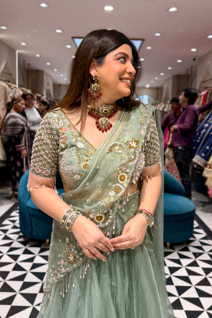 Aadhira Hand Embroidered Drape Saree