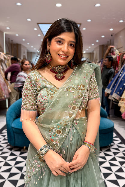 Aadhira Hand Embroidered Drape Saree