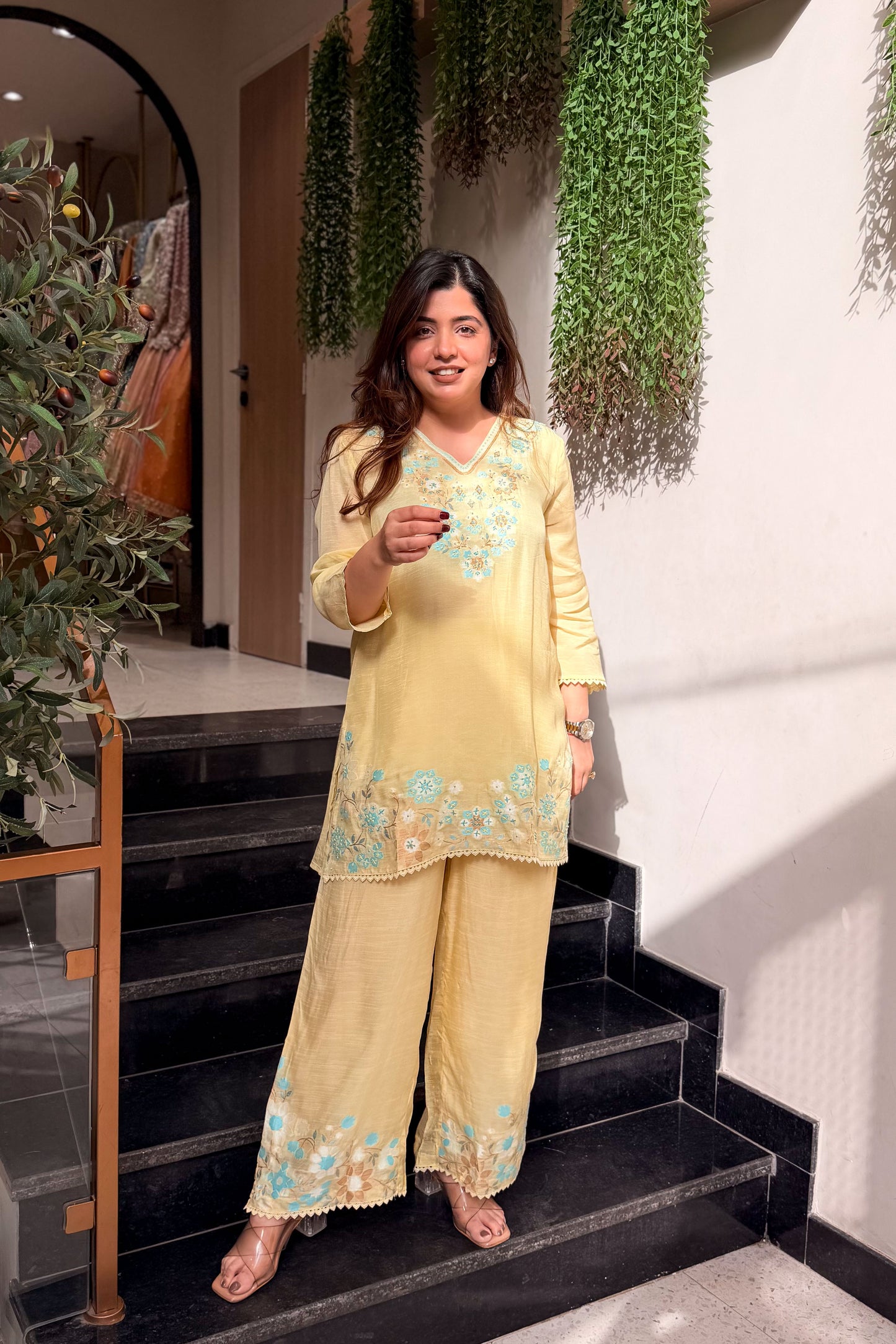 Raisha Floral Embroidered Co ord Set