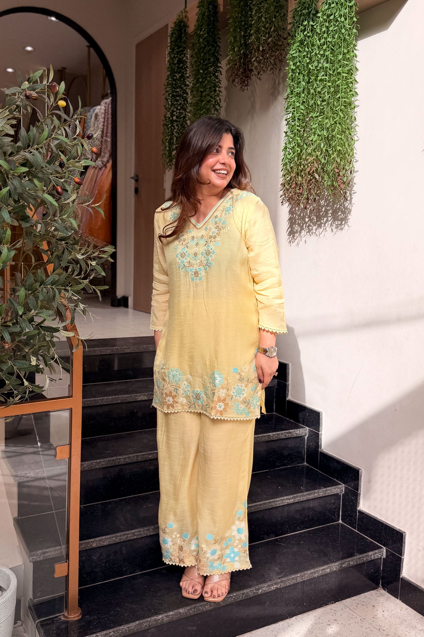 Raisha Floral Embroidered Co ord Set