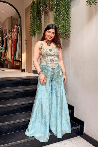 Faryal Hand Embroidered Co ord Set