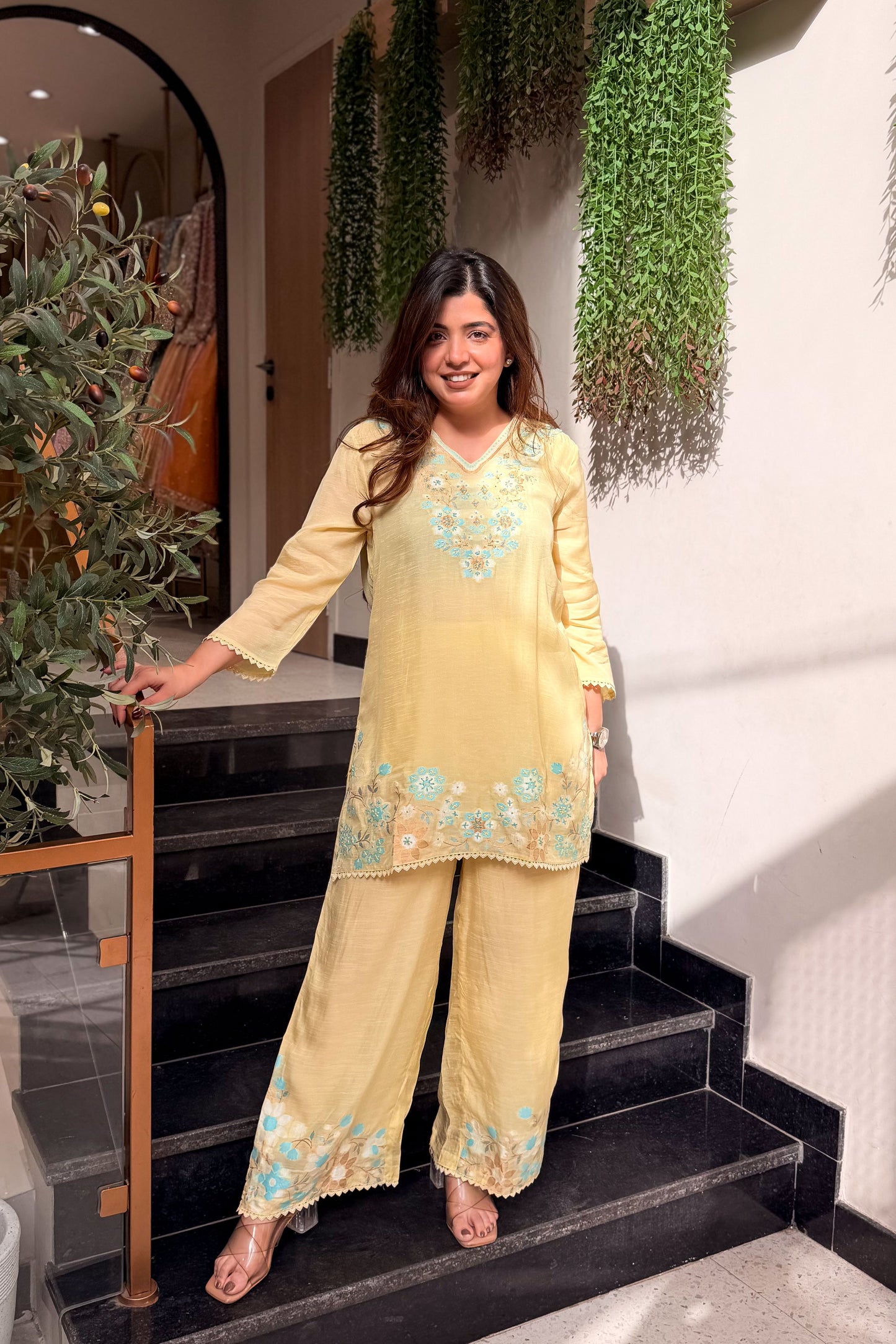 Raisha Floral Embroidered Co ord Set