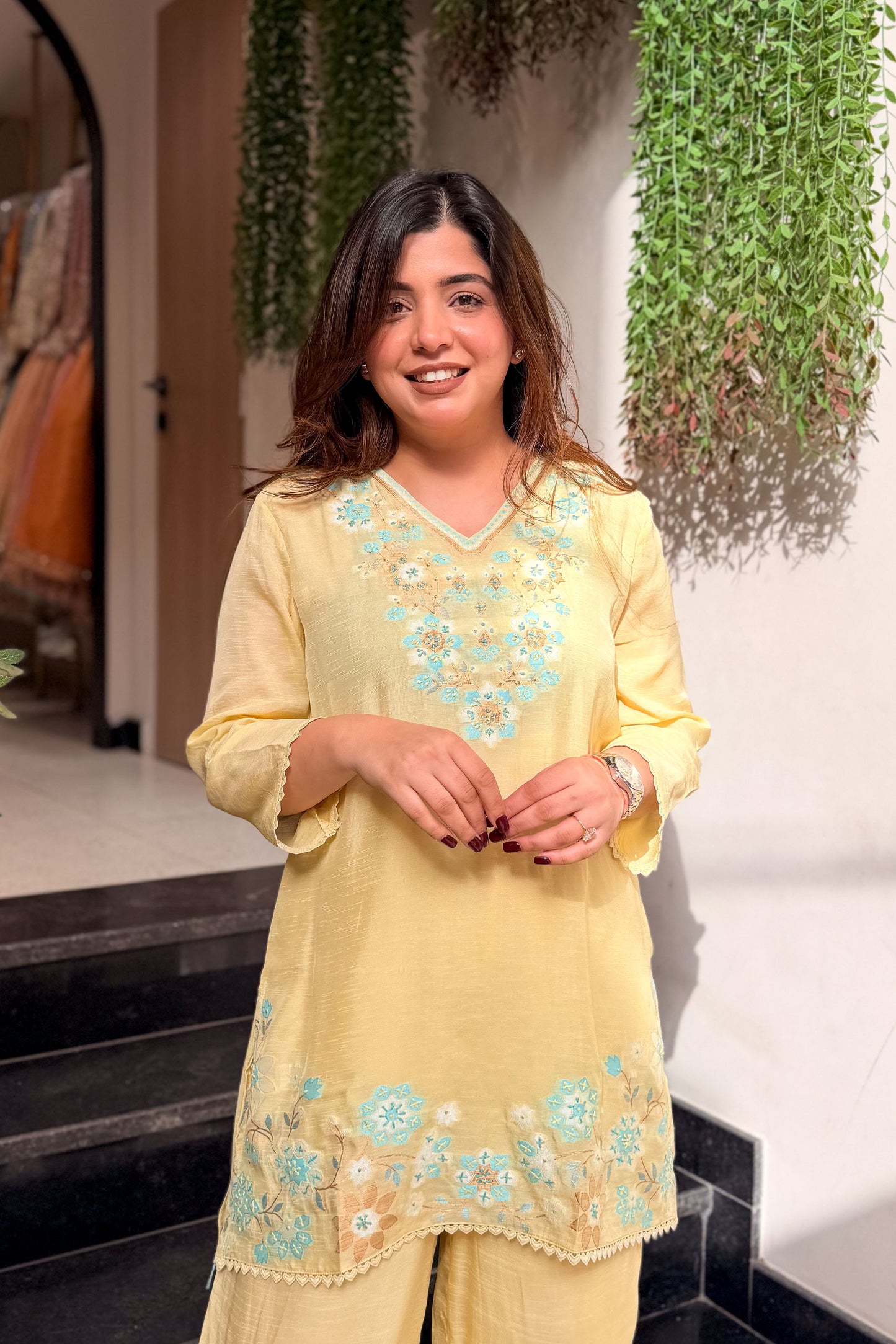 Raisha Floral Embroidered Co ord Set