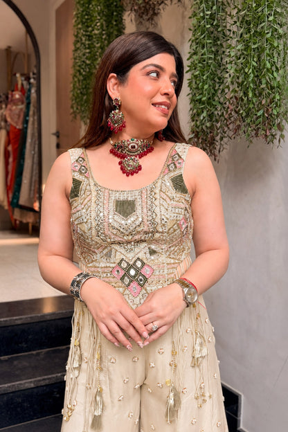 Faryal Hand Embroidered Co ord Set