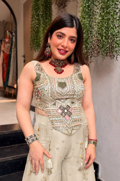 Faryal Hand Embroidered Co ord Set