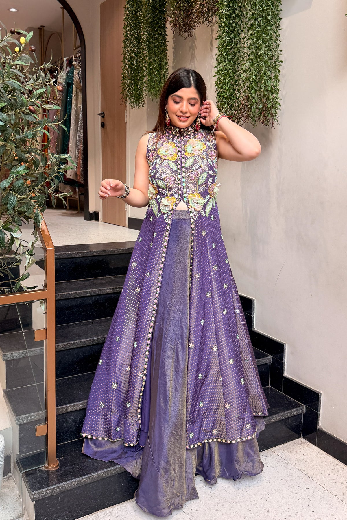 Vidhira Hand Embroidered Lehenga
