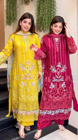 Greesha Long Embroidered Suit Set