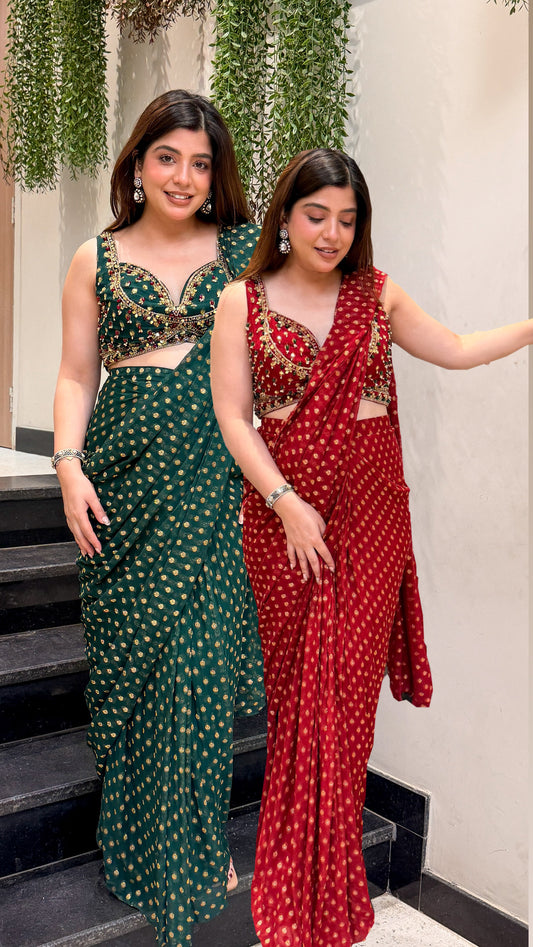 Visha Hand Embroidered Drape Saree