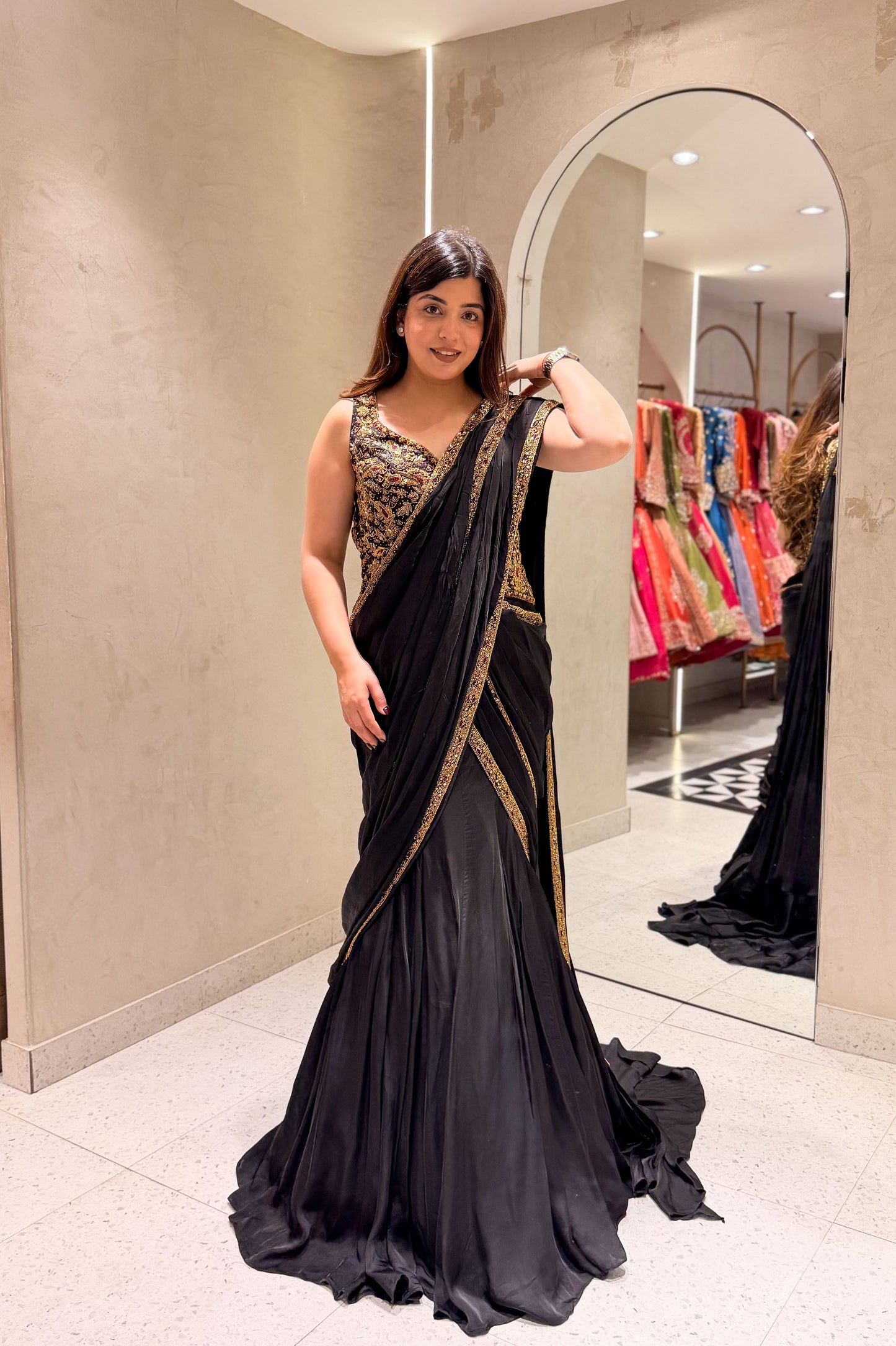 Arunika Hand Embroidered Drape Saree