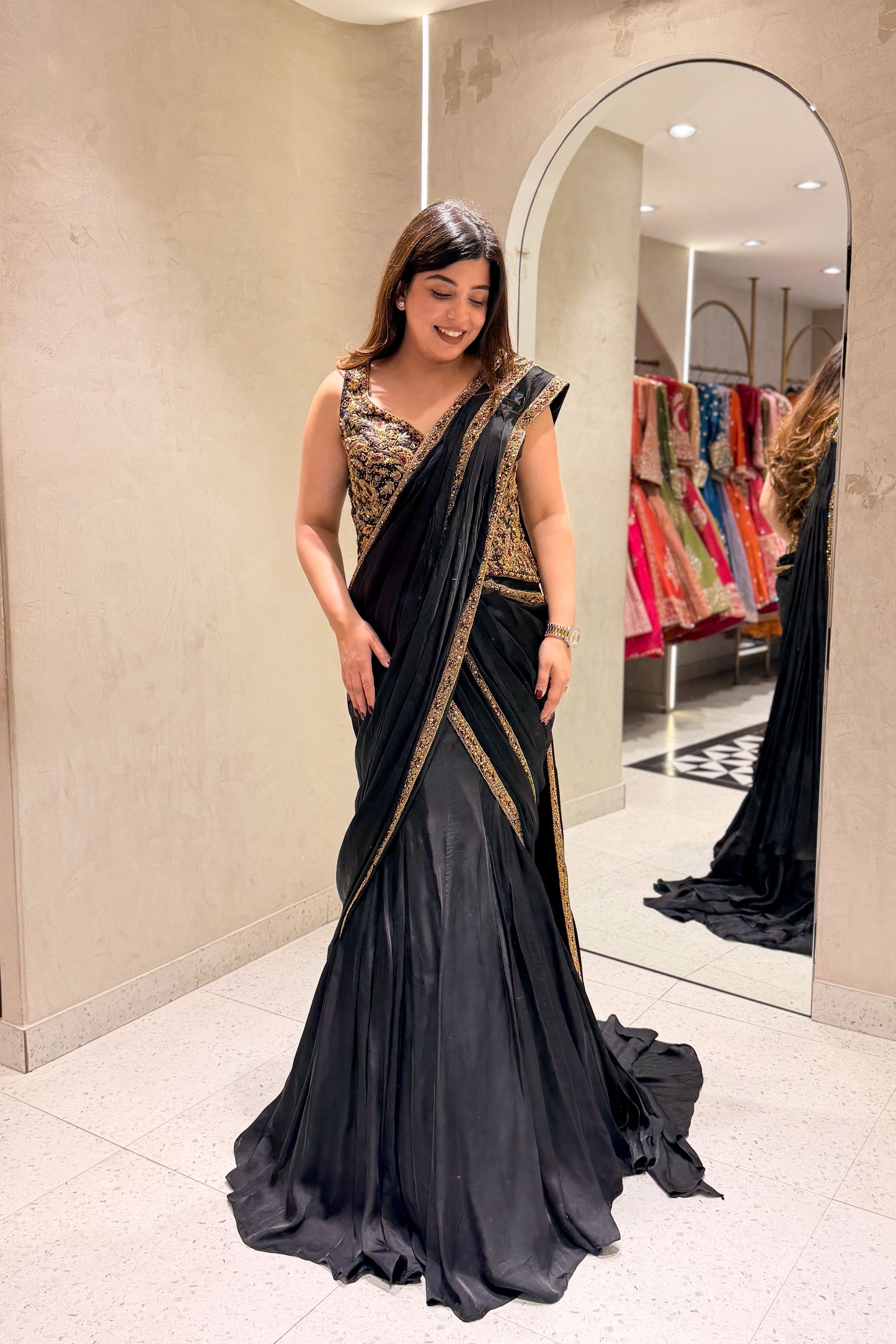 Arunika Hand Embroidered Drape Saree