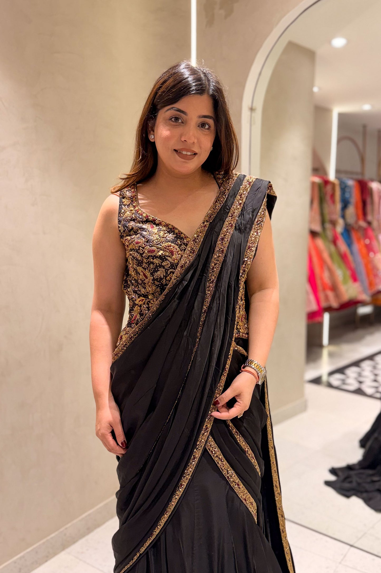 Arunika Hand Embroidered Drape Saree