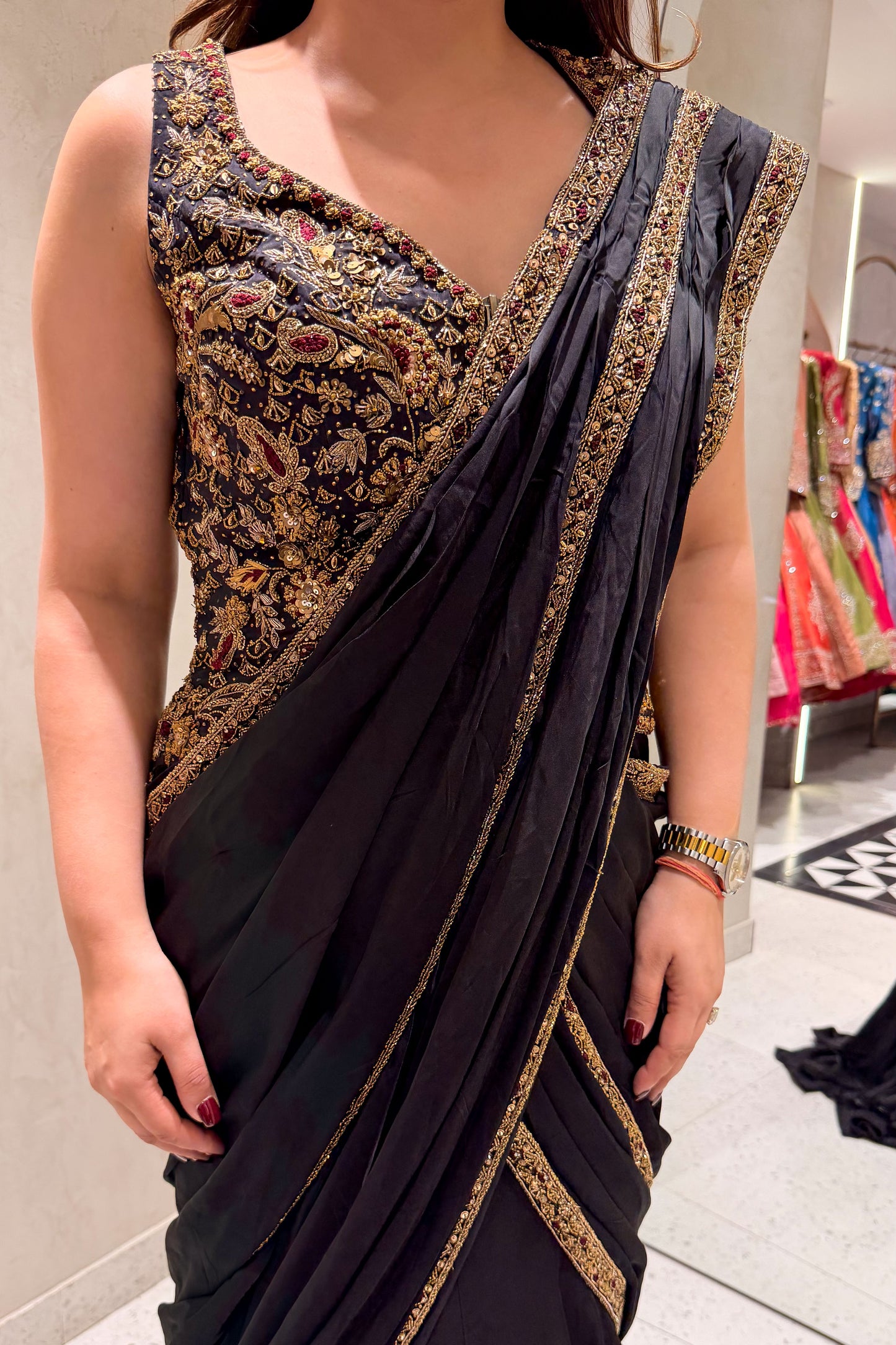 Arunika Hand Embroidered Drape Saree