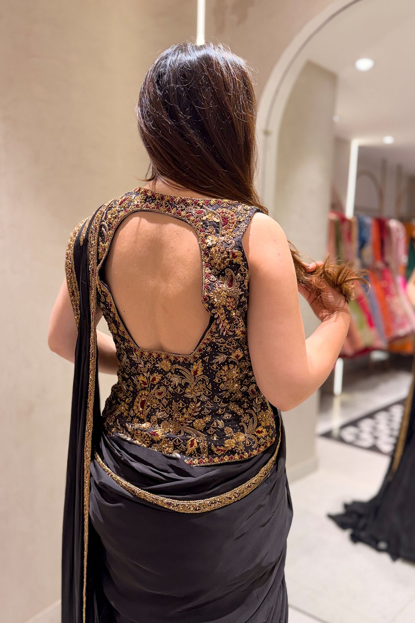 Arunika Hand Embroidered Drape Saree