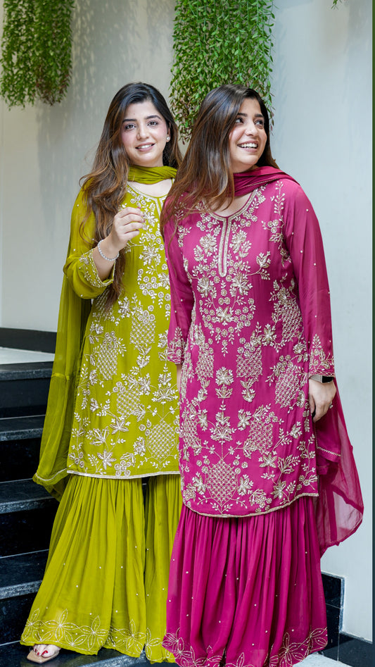 Farisa Hand Embroidered Sharara Set