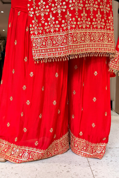 Zaryal Sequin Embroidered Suit Set