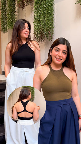Chris Halter Neck Inbuilt Bra Top