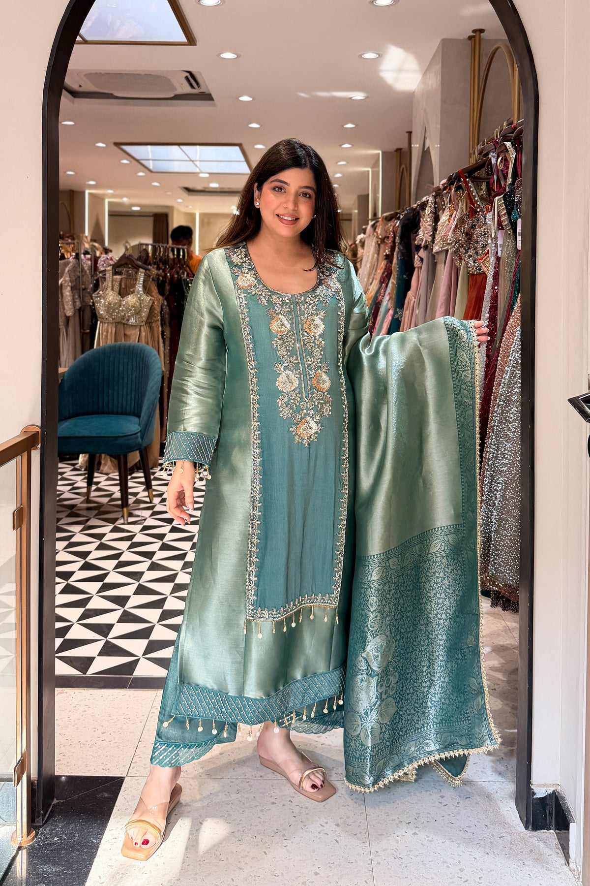 Sudha Hand Embroidered Suit Set