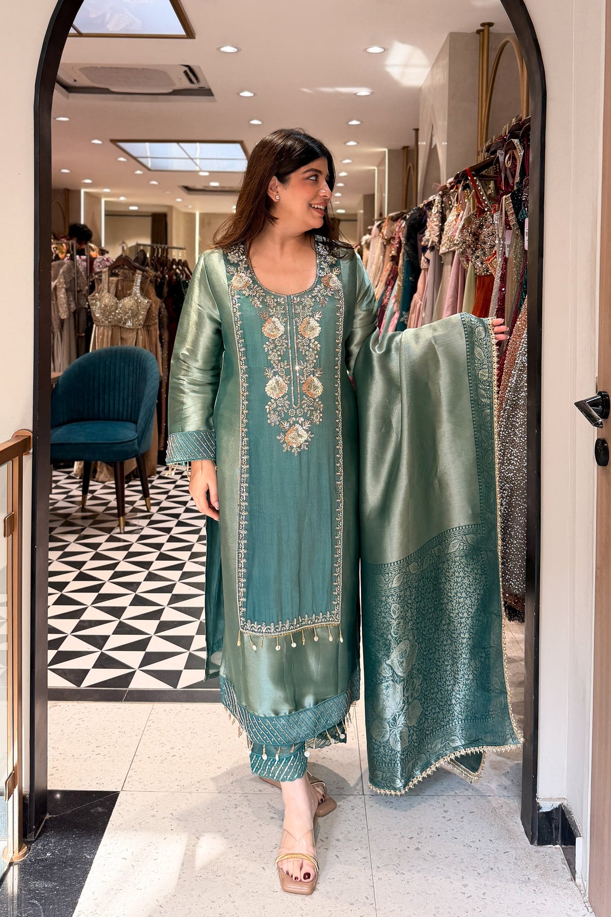 Sudha Hand Embroidered Suit Set