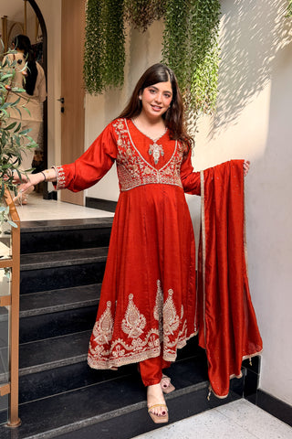 Eira Hand Embroidered Anarkali Suit Set