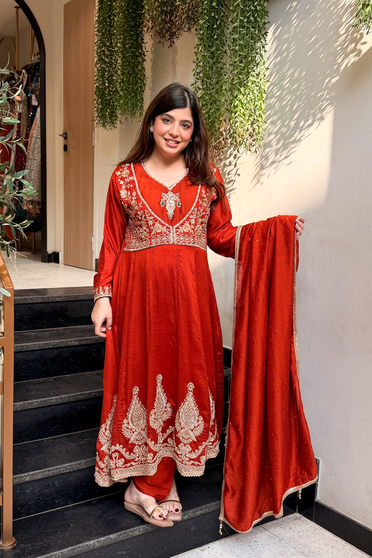 Eira Hand Embroidered Anarkali Suit Set