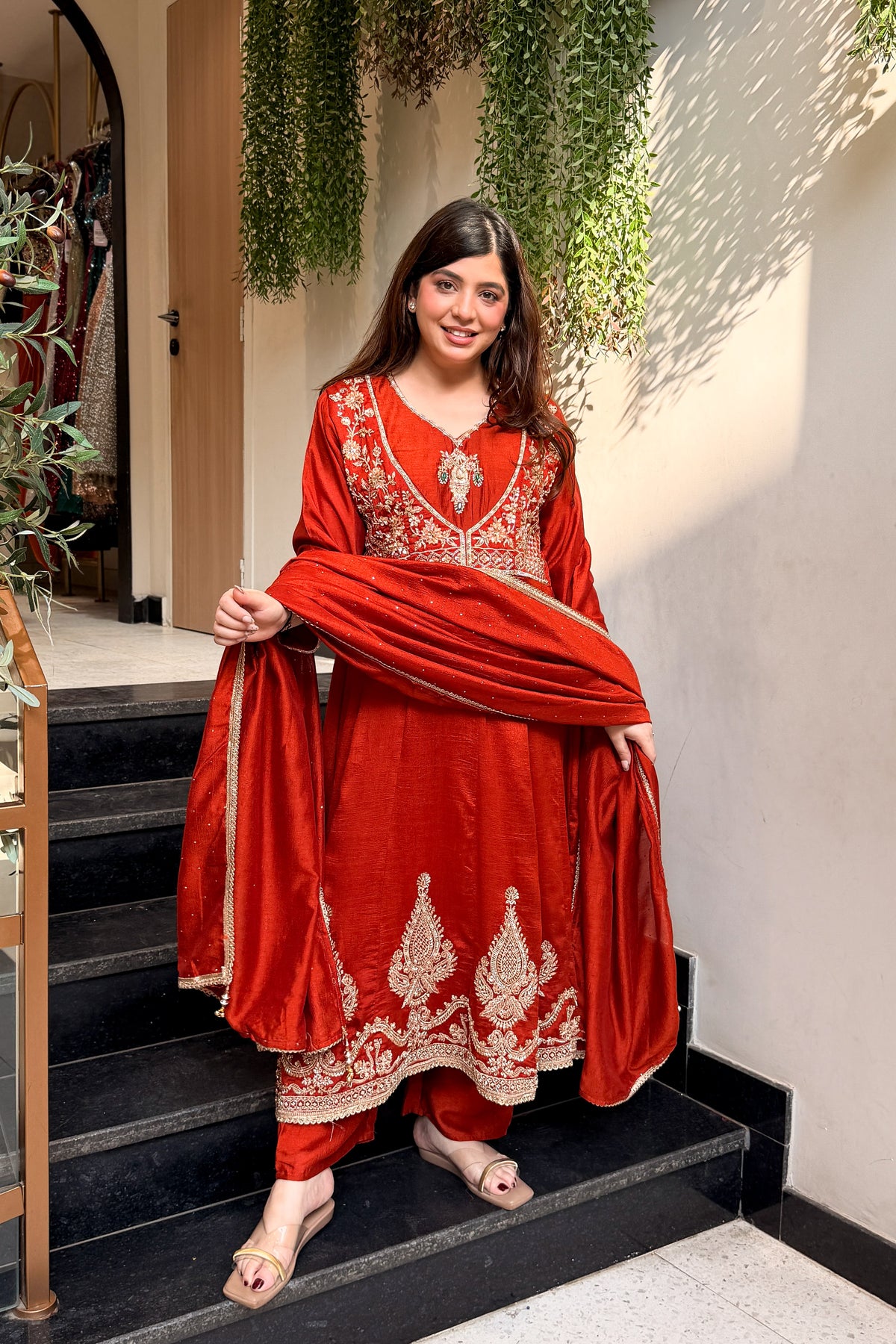 Eira Hand Embroidered Anarkali Suit Set