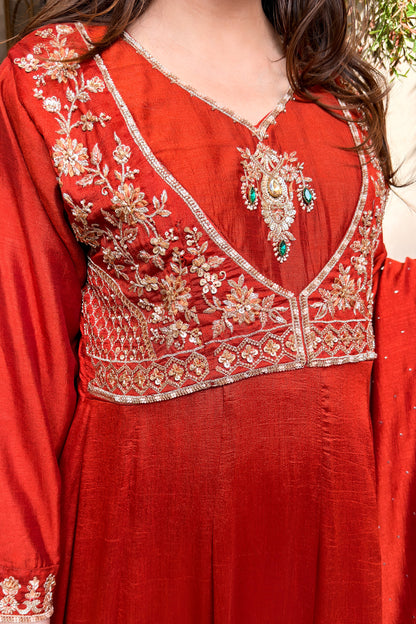 Eira Hand Embroidered Anarkali Suit Set