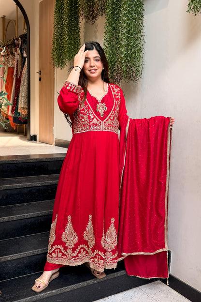 Eira Hand Embroidered Anarkali Suit Set