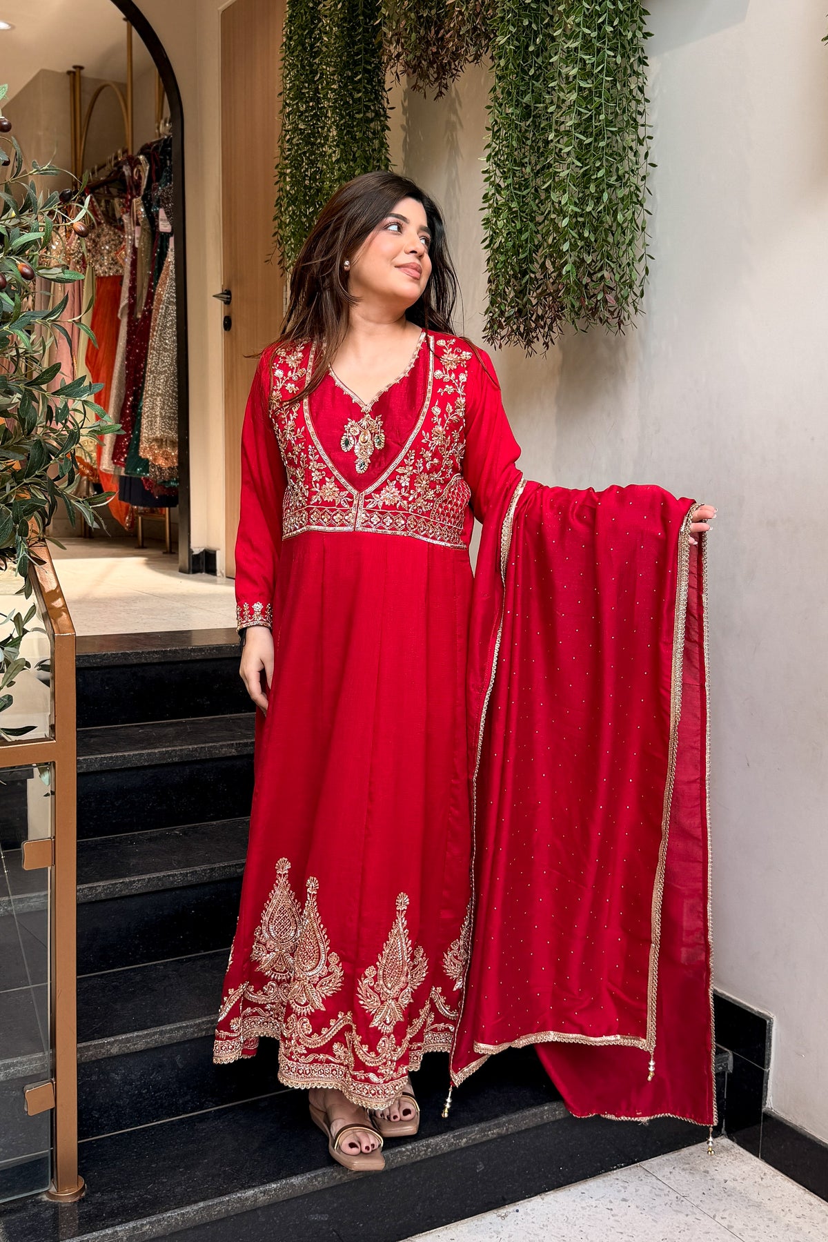 Eira Hand Embroidered Anarkali Suit Set