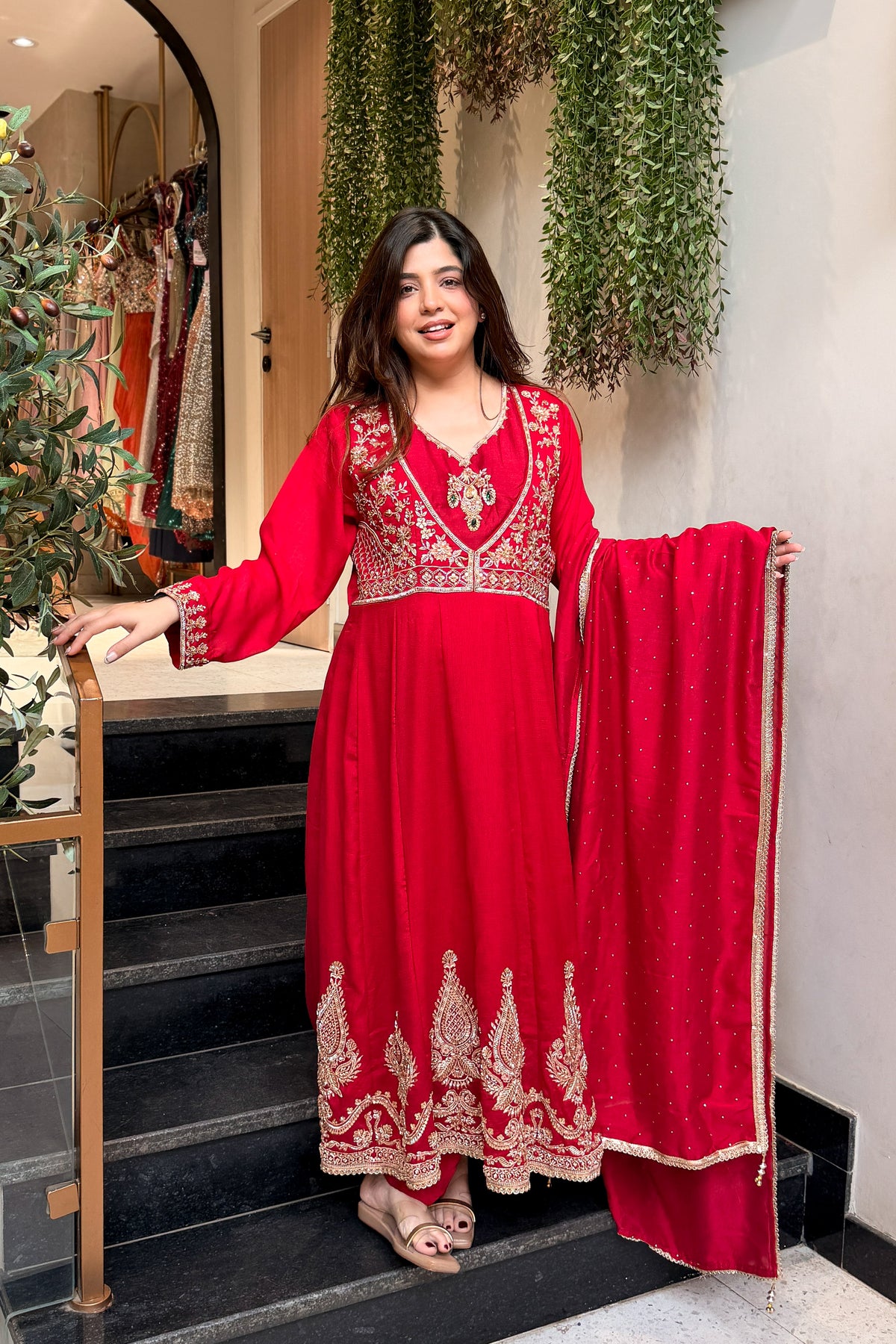 Eira Hand Embroidered Anarkali Suit Set