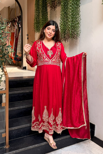 Eira Hand Embroidered Anarkali Suit Set