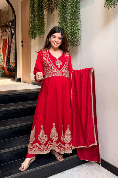 Eira Hand Embroidered Anarkali Suit Set