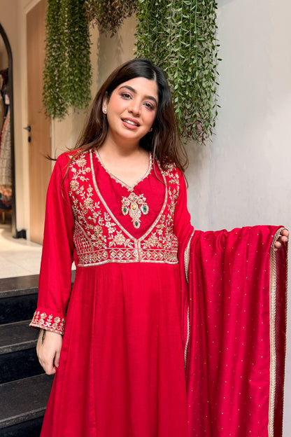Eira Hand Embroidered Anarkali Suit Set