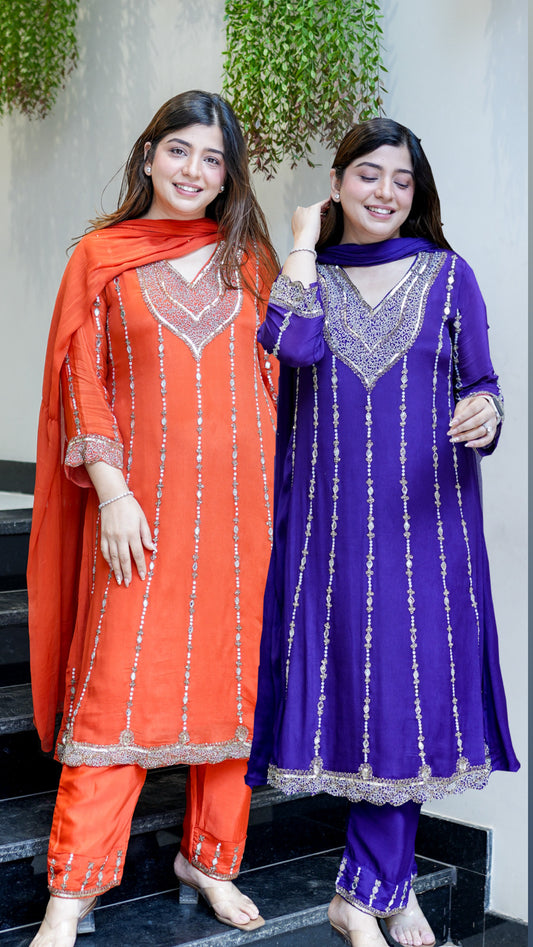 Fanah Hand Embroidered Anarkali Suit Set