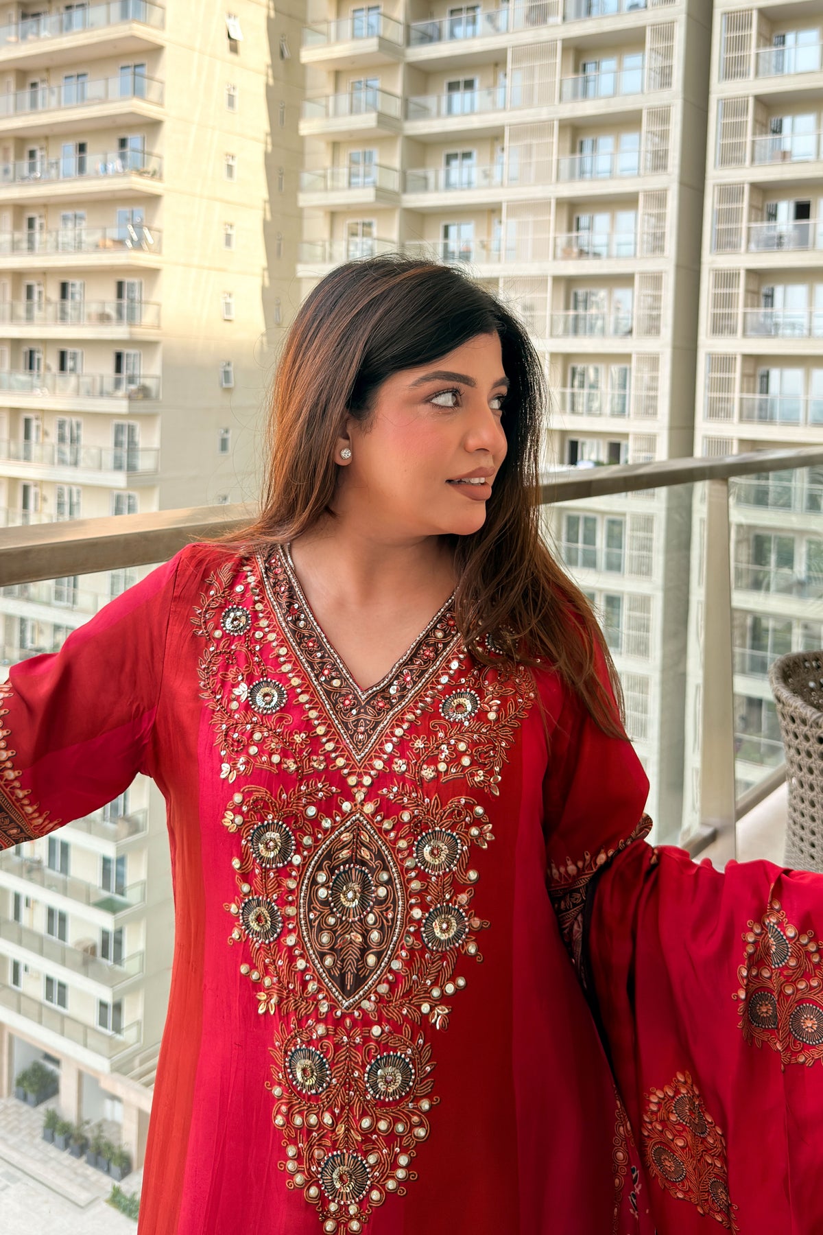Simaya Printed & Embroidered Suit Set