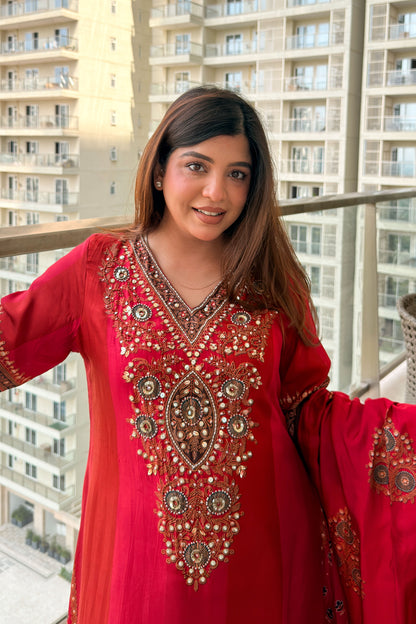 Simaya Printed & Embroidered Suit Set