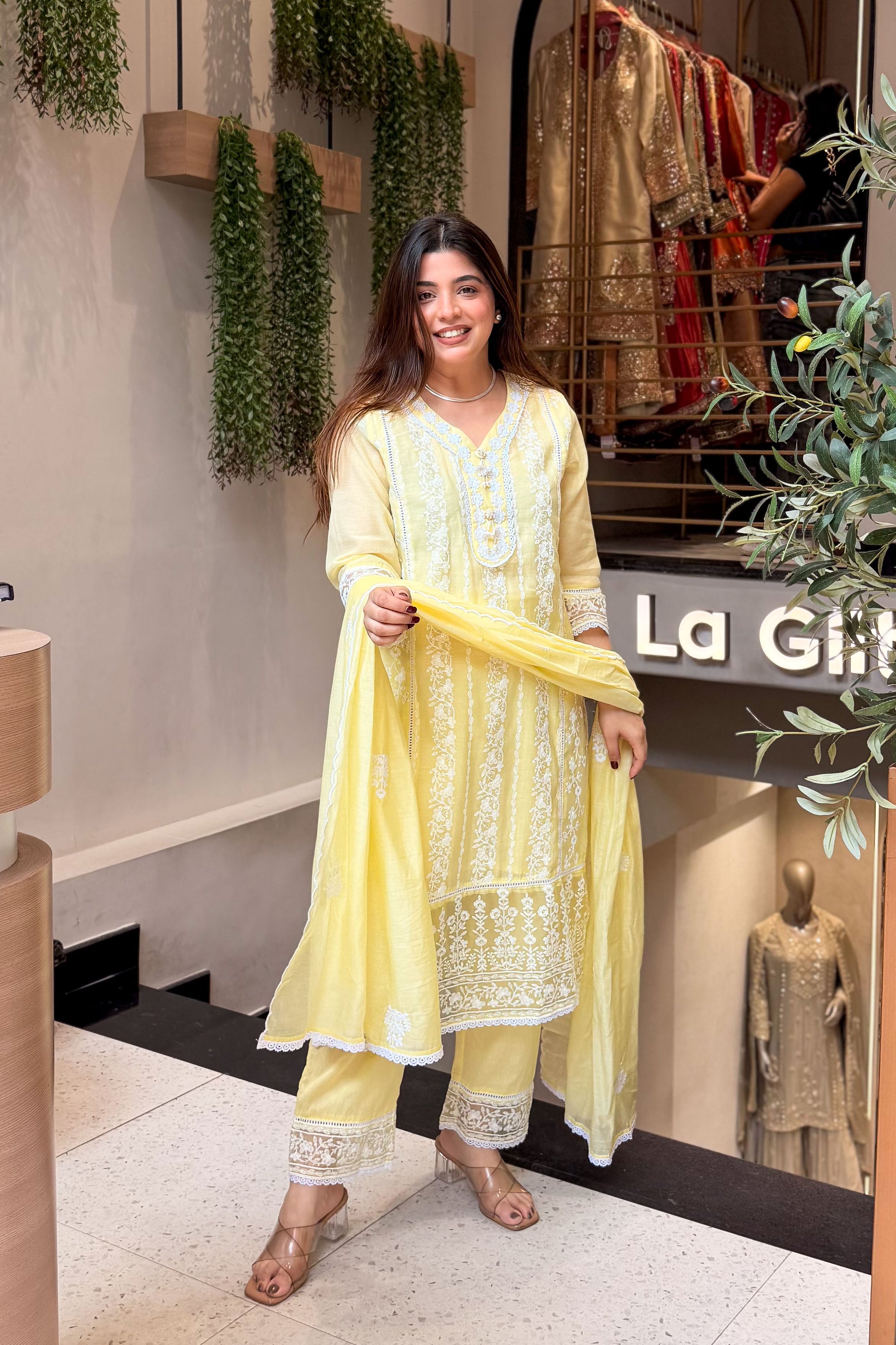 Oorja Schiffli Embroidered Suit Set