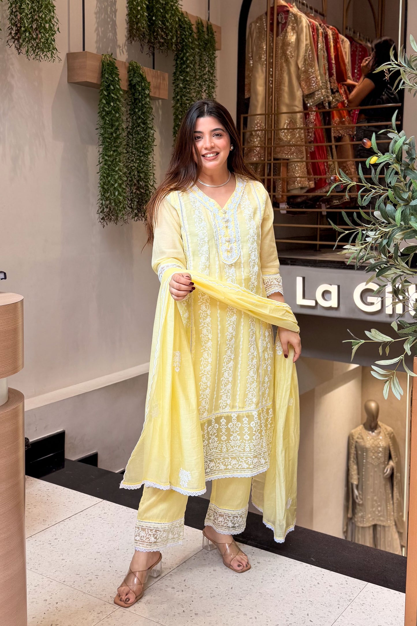 Oorja Schiffli Embroidered Suit Set