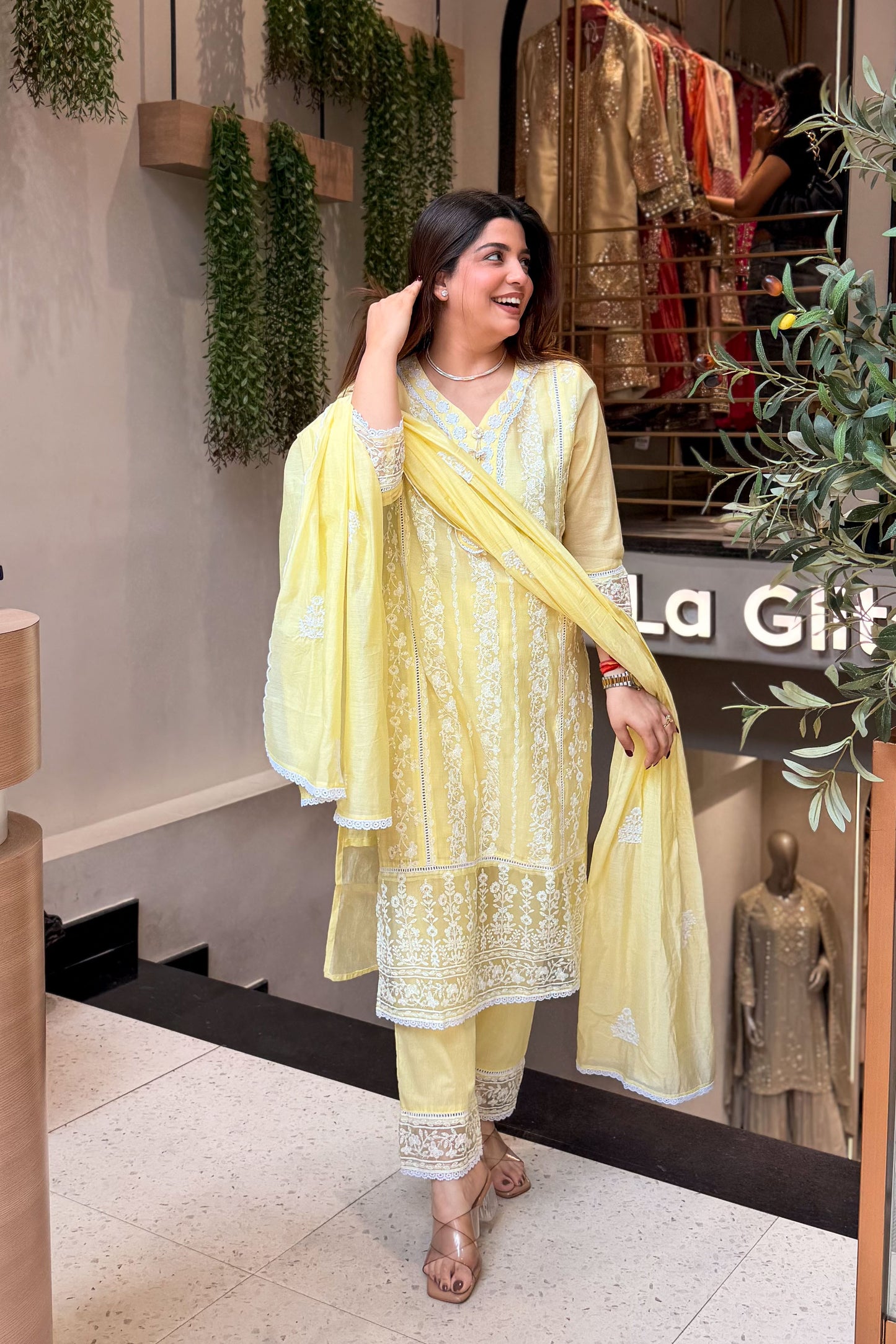 Oorja Schiffli Embroidered Suit Set