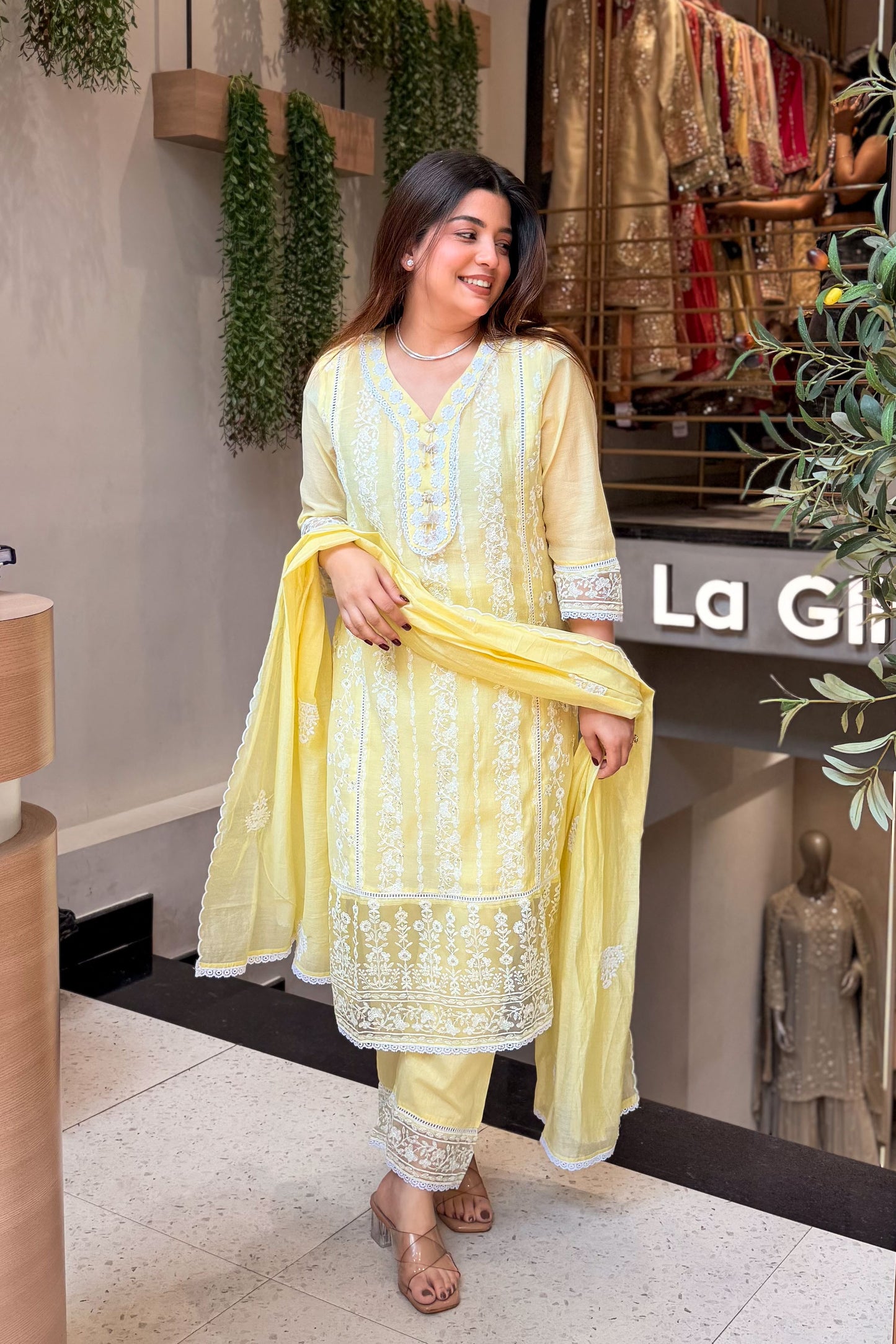 Oorja Schiffli Embroidered Suit Set