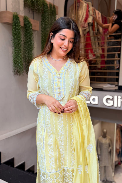 Oorja Schiffli Embroidered Suit Set