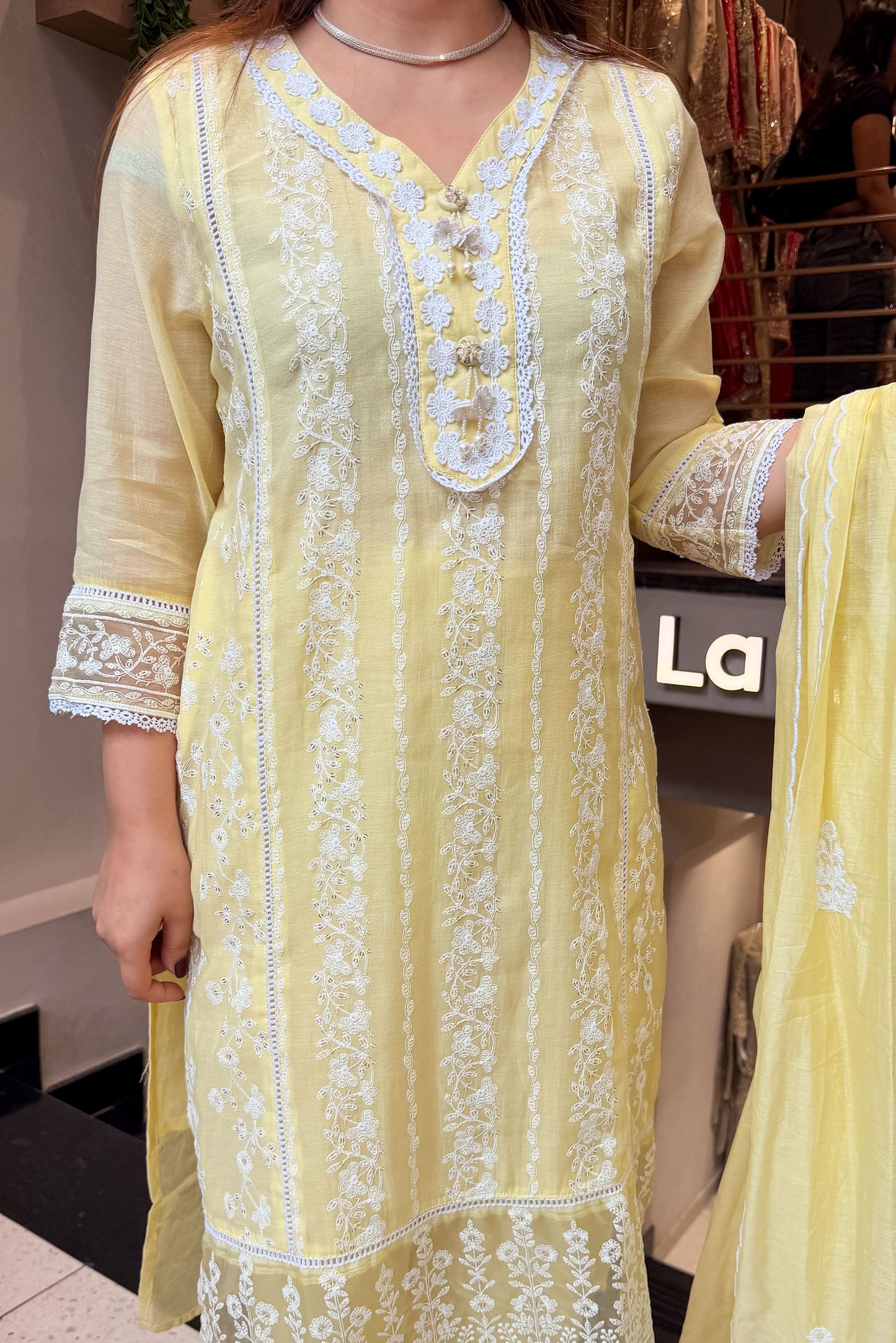 Oorja Schiffli Embroidered Suit Set