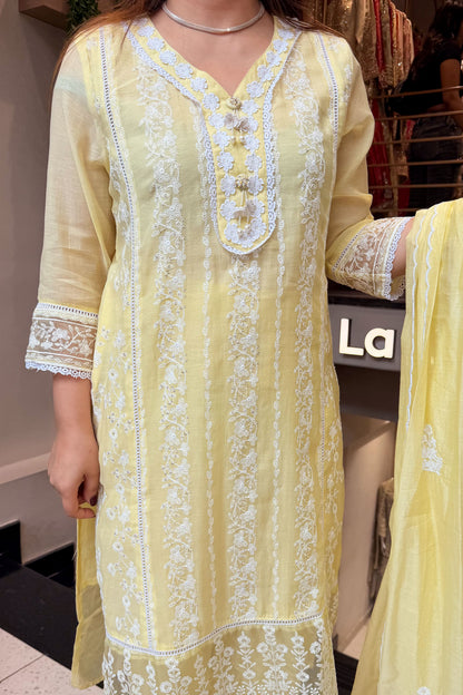 Oorja Schiffli Embroidered Suit Set