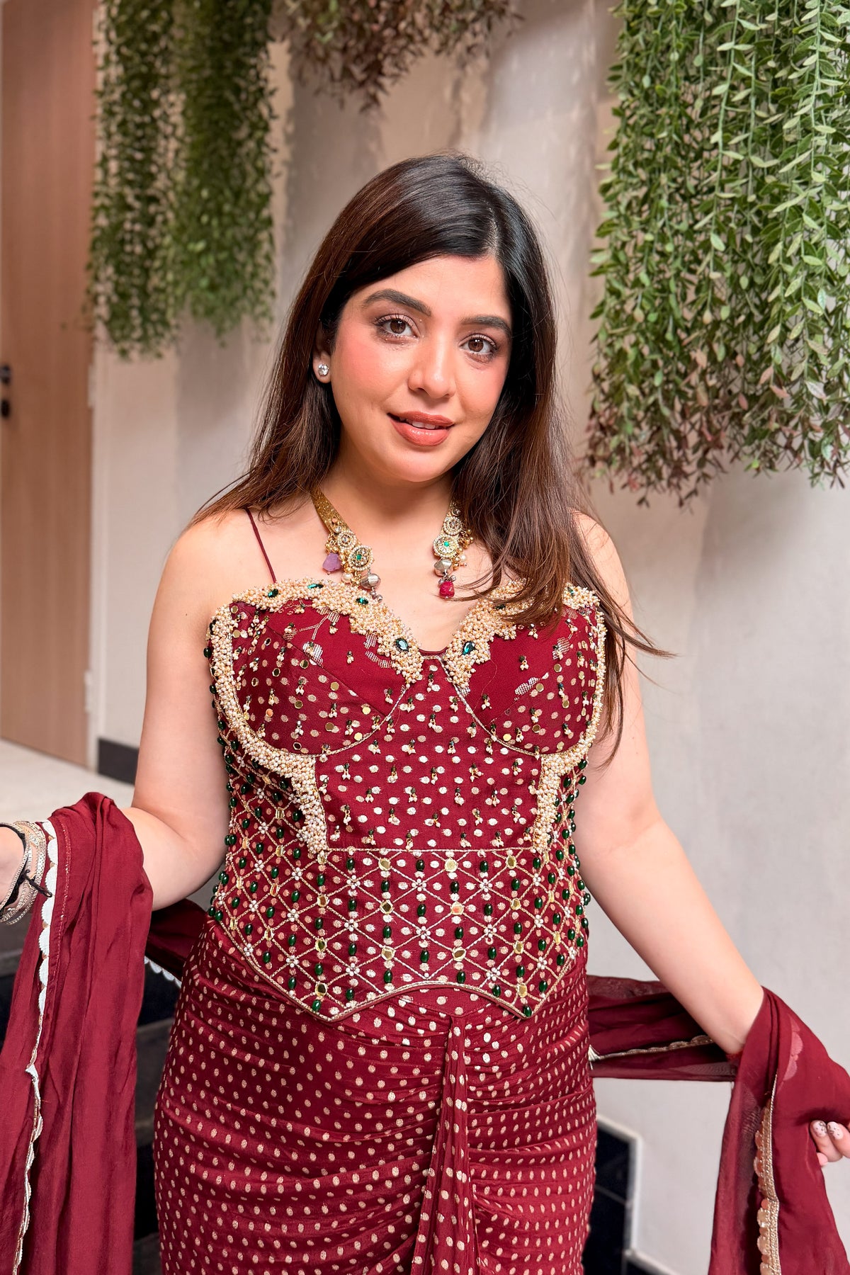 Yana Hand Embroidered Corset Drape Saree