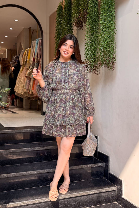 Sicily Printed Short Dress