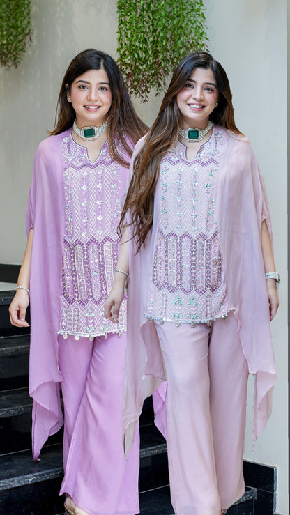 Vrinda Hand Embroidered Three Piece Set