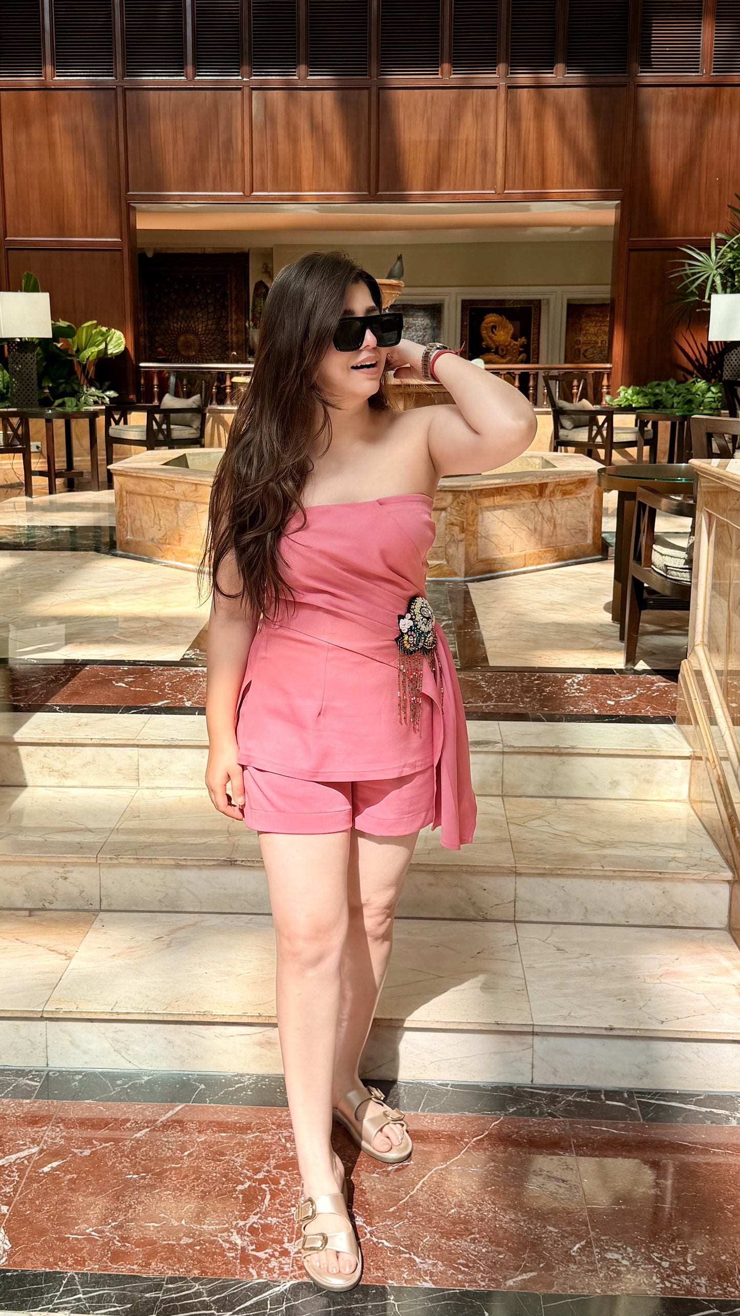 Veniza Patch Detailing Three Piece Set