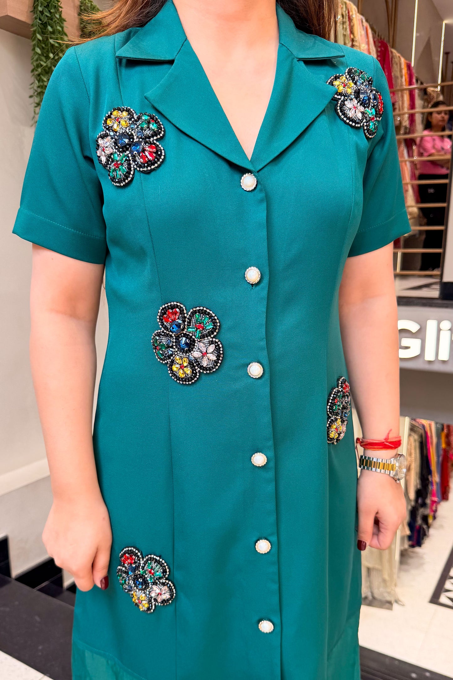 Mika Embellished Sheer Detailing Dress