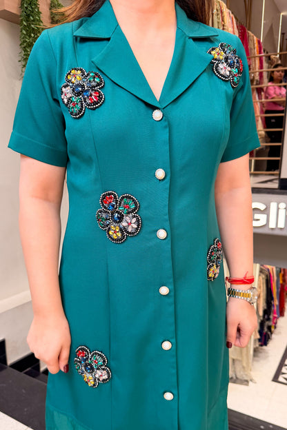 Mika Embellished Sheer Detailing Dress